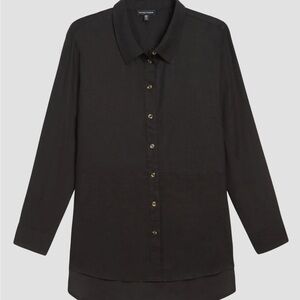 Universal Standard Dawn Black Linen Blend Tunic